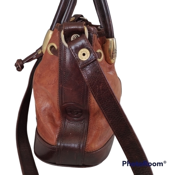 Marino Orlandi Italian Leather Vintage Bucket Bag Shoulder Tote Crossbody - Picture 3 of 16